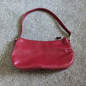 Red Leather Shoulder Purse